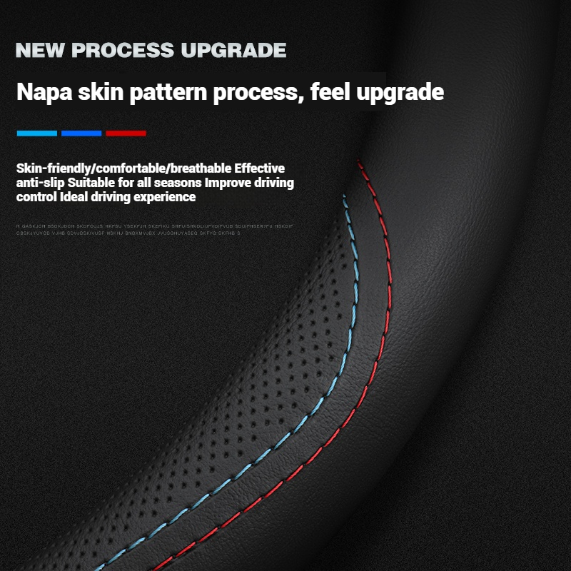 レザー通気性カーステアリングホイールカバー滑り止め38cm  - Car Steering Wheel Cover Anti Slip Breathable のレビューと価格