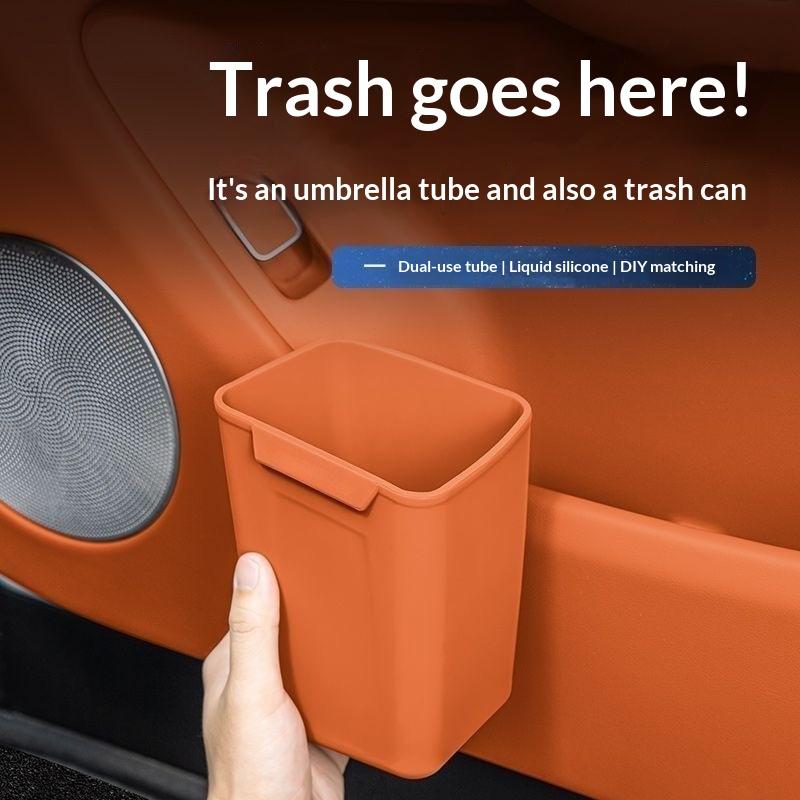 新しいシリコン製カードインドアカップホルダー収納ボックス、防 - Waterproof Car Trash Can With Lid のレビューと価格