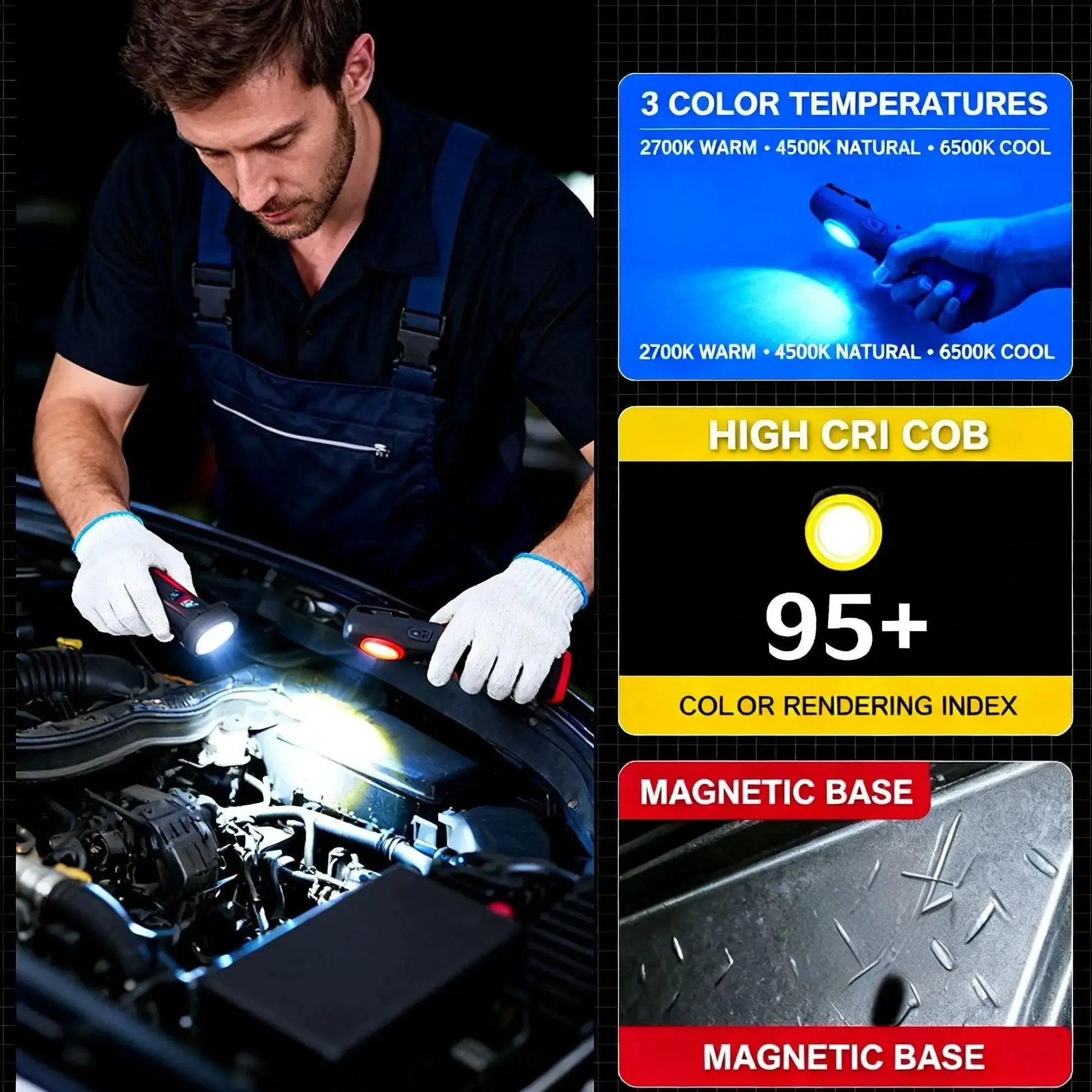 FUNAYA ポータブル懐中電灯 車体整備ツール 車塗装仕上 - Auto Repair Tools のレビューと価格