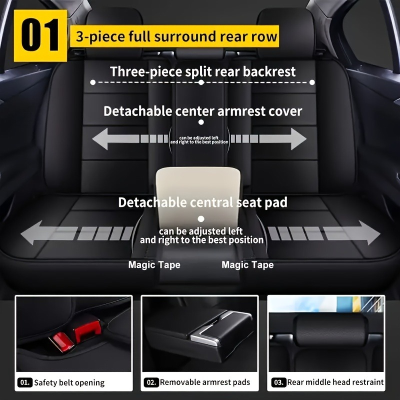 ジェットールT2、ダチアジョガー、EX30、モデル3、アクセ - Leather Car Seat Covers Full Set Universal のレビューと価格