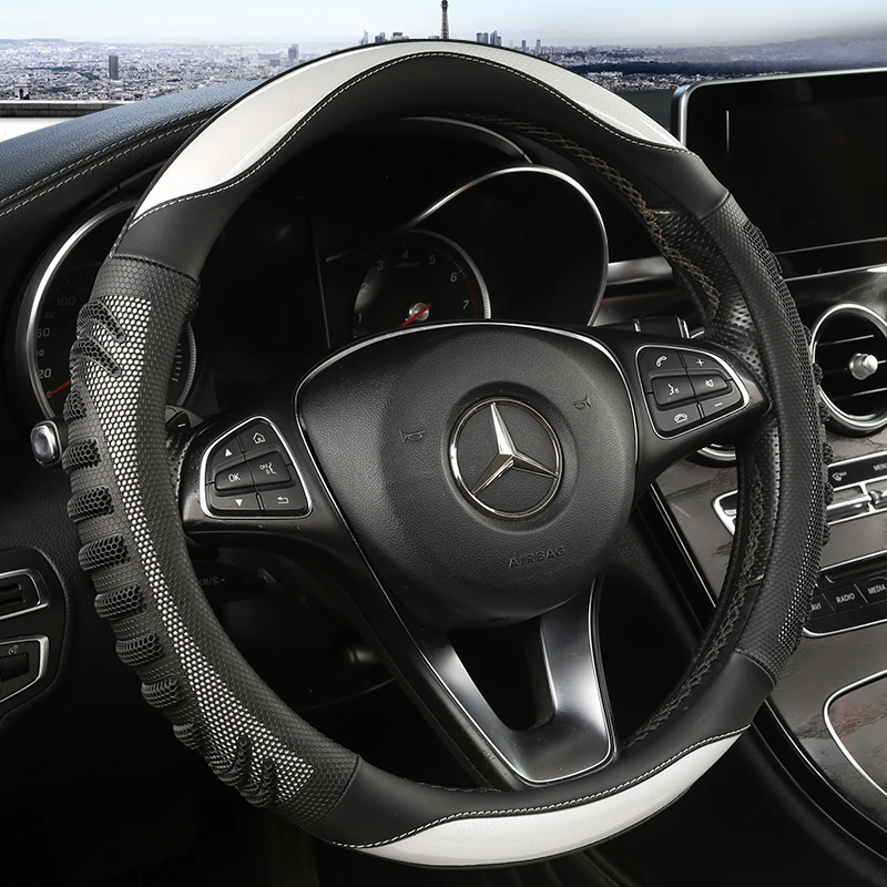 三次元ハニカム車のステアリングホイールカバー耐久性のあるレザ - Car Steering Wheel Cover Anti Slip Breathable のレビューと価格