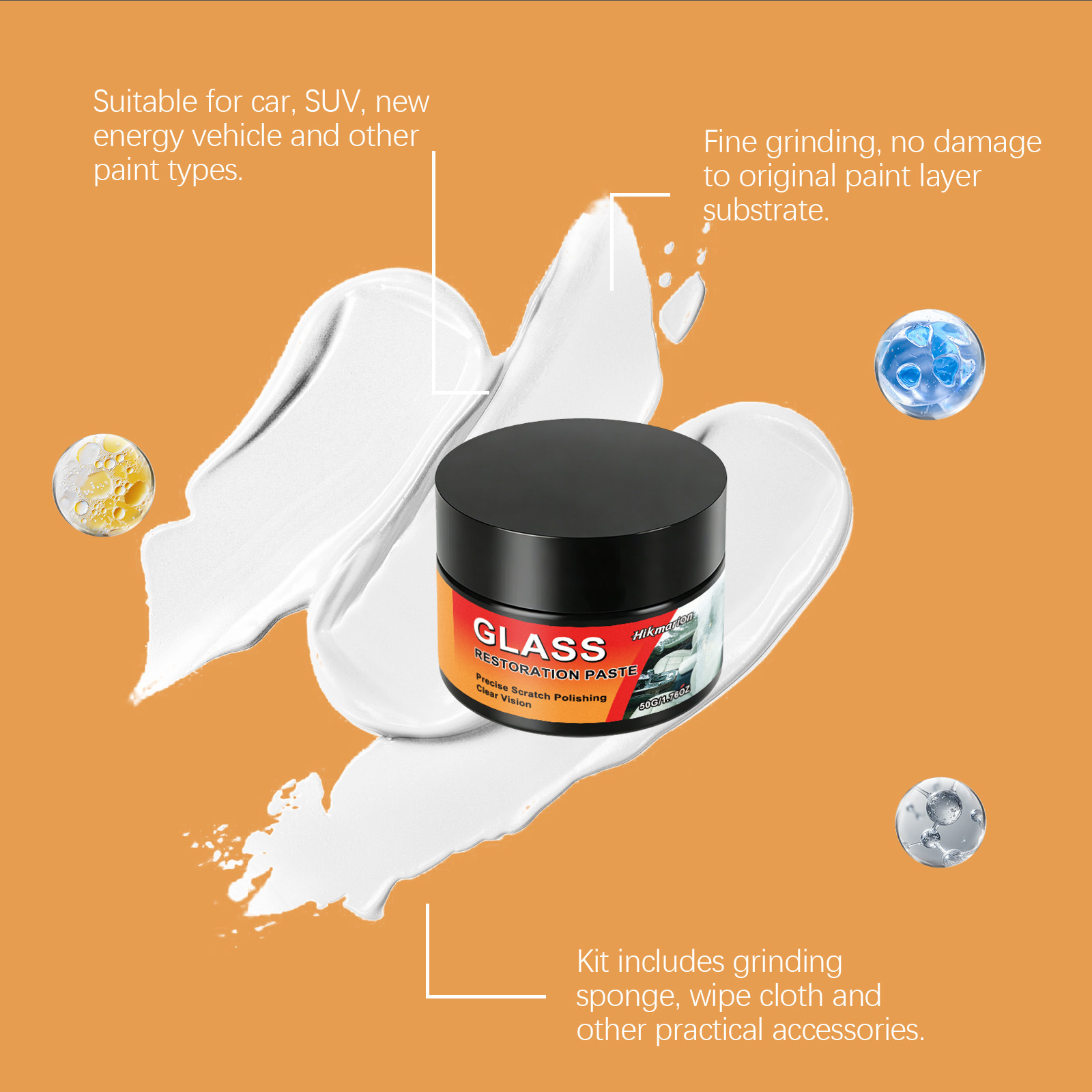 車のガラス研磨ワックス傷消しペースト、細かい傷、油膜、水垢を - Car Scratch Repair Polishing Wax Paste のレビューと価格