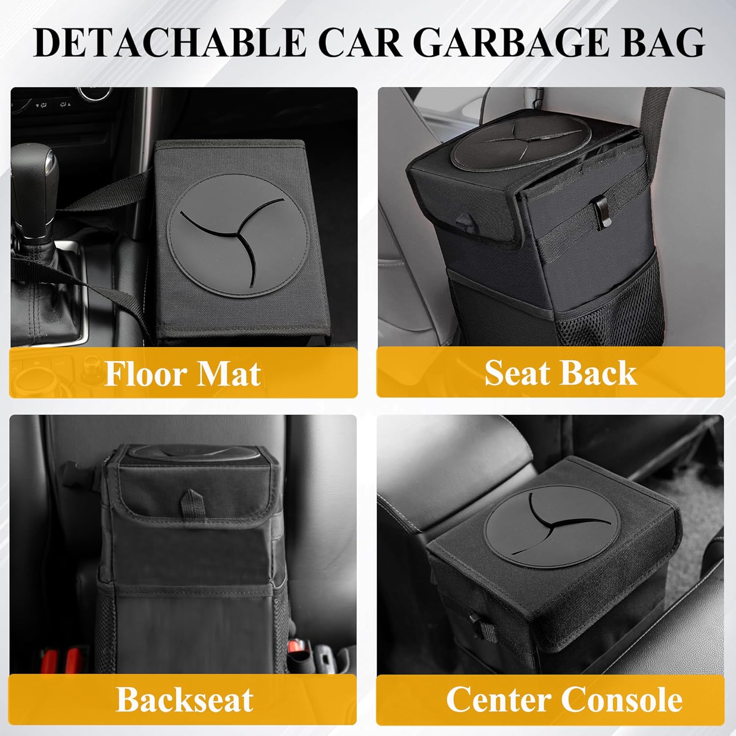 3-in-1 車用ゴミ箱 蓋と防水収納バッグ付き - 車、S - Waterproof Car Trash Can With Lid のレビューと価格