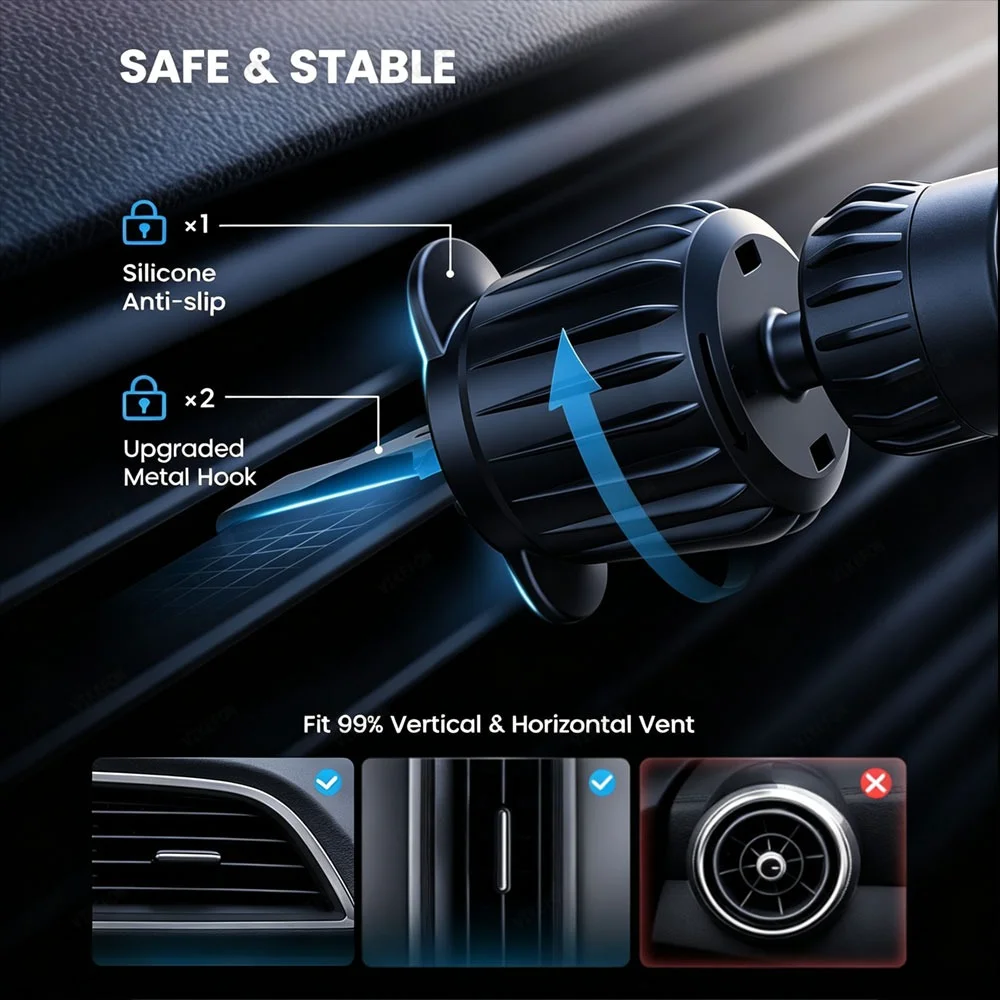 MagSafe対応 iPhone 17、16、15、14、1 - Magnetic Phone Holder For Car Vent のレビューと価格