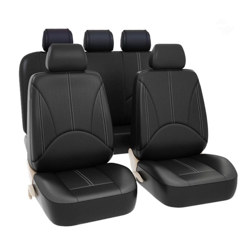 ユニバーサルブラックPUレザーカーシートカバーフルセット4/ - Leather Car Seat Covers Full Set Universal のレビューと価格